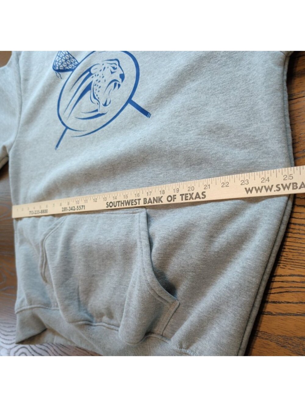Epic Sports Lacrosse Sweatshirt Mens XL Gray Cougar Graphic Kangaroo Pocket Crew - Picture 11 of 16